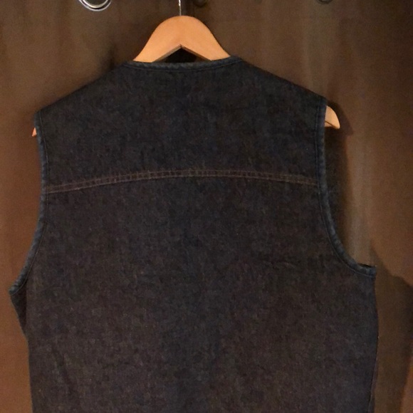 Vintage Demin Faux Fleece Lined Vest - Picture 5 of 8